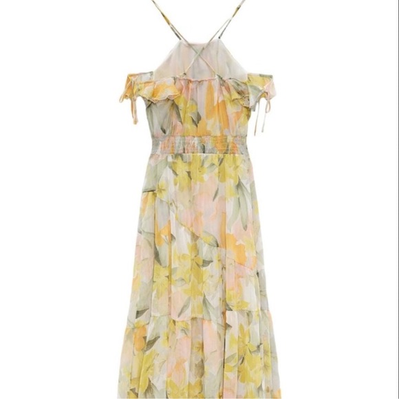 Zara Metallic Thread Printed Dress - Picture 4 of 6